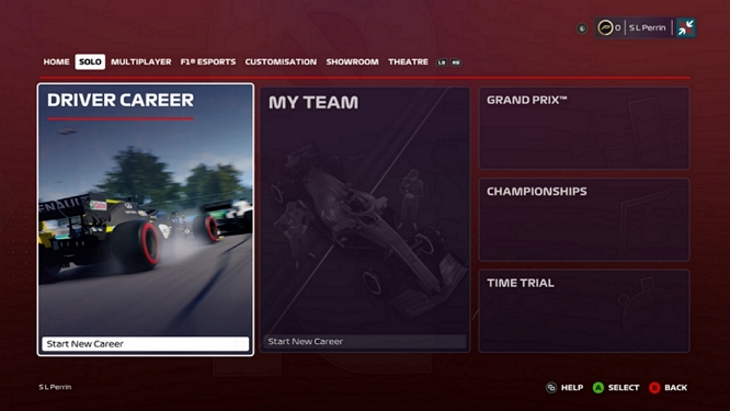 F1 2020 MENU